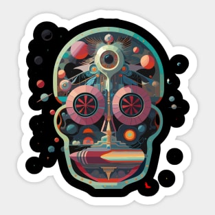 Halloween Day of the Dead Third Eye Sugar Skull Sticker